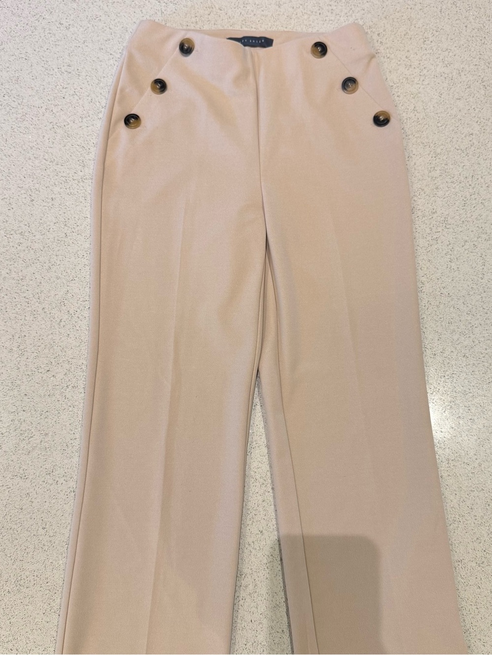 Chic High-Waist Wide Leg Trousers in Blush - Picture 2 of 3